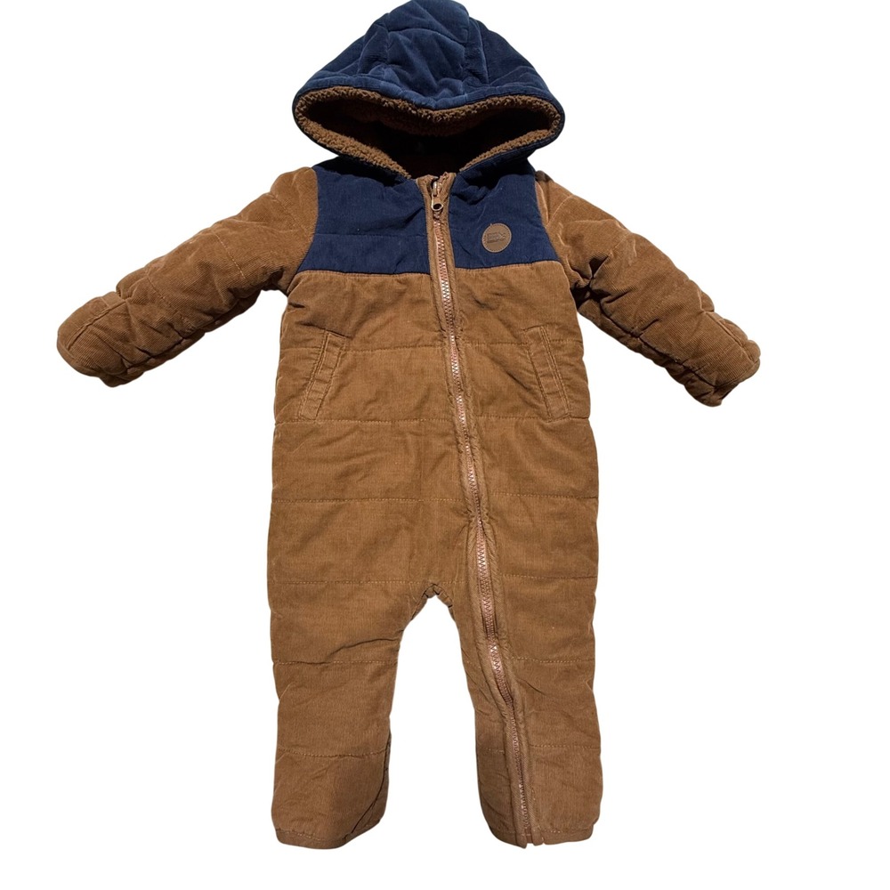Eddie Bauer Kids Bunting Suit Brown Corduroy Gorpcore 6-9M